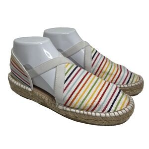Saint James Espadrilles Womens Size 9 (40) Rainbow Primary Stripe Nautical Jute